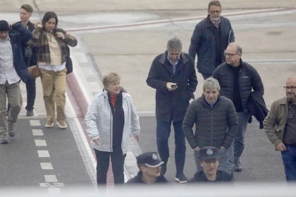 Kristalina Georgieva llegó a Neuquén junto a Luis Caputo.